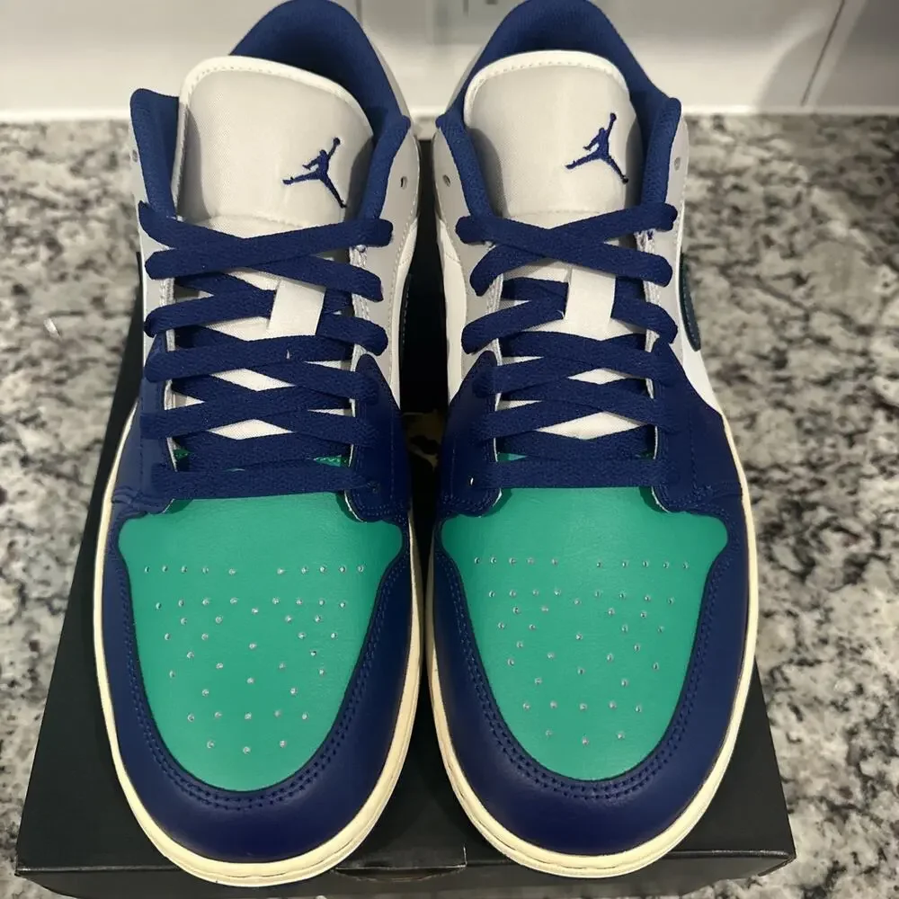 Jordan Air Jordan 1 Low Sail Deep Royal Blue Leather Sneakers Size 12 Men’s